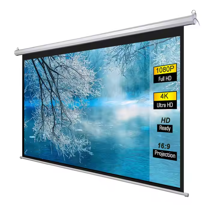 מסך הקרנה חשמלי 1.25X1.25 מטר Jeason Screen — תמונה 4