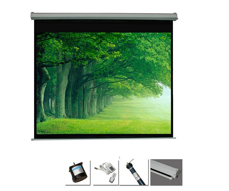 מסך הקרנה חשמלי BEACON במידות 178X178-מנוע סינכרוני כולל שלט