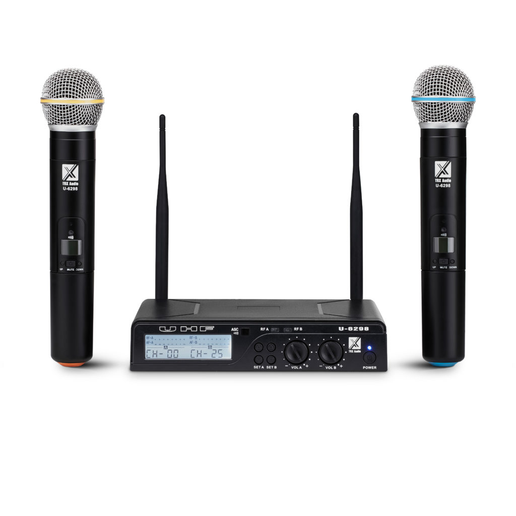 זוג מיקרופונים אלחוטיים מבית TRX Audio U-6298 תדר משתנה — תמונה 4