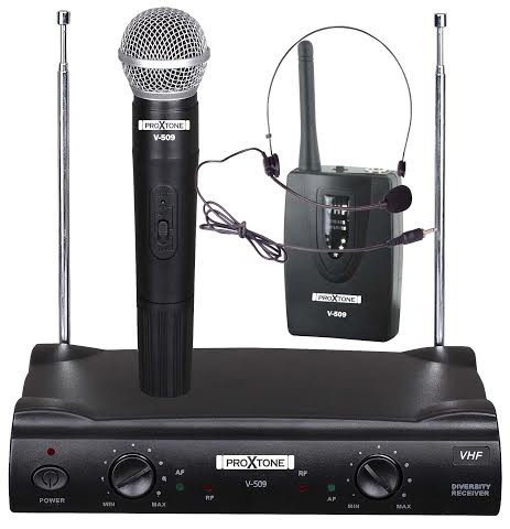 סט אלחוטי מיקרופון+מדונה PROXTONE V-509MH