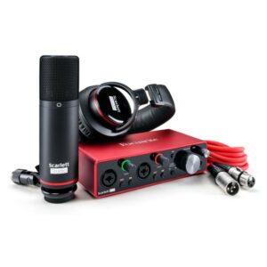 חבילת הקלטה כרטיס קול | קונדנסר | אוזניות Focusrite Scarlett 2i2 Studio G3
