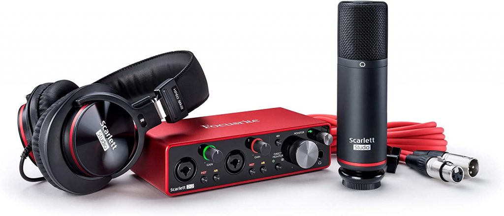 חבילת הקלטה כרטיס קול | קונדנסר | אוזניות Focusrite Scarlett 2i2 Studio G3 — תמונה 2