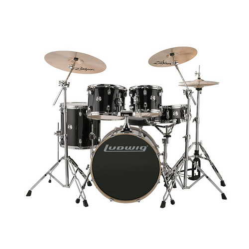 מערכת תופים "20 עם אביזרים LUDWIG Evolution Black Sparkle
