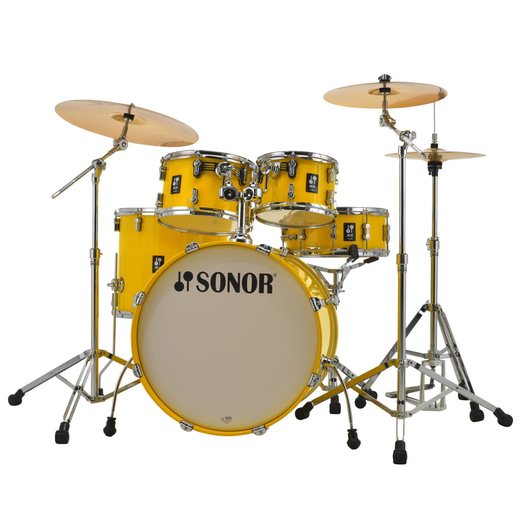 מערכת תופים 5 חלקים + אביזרים "22 SONOR AQ1 Stage Set YW 17345 Yellow — תמונה 4