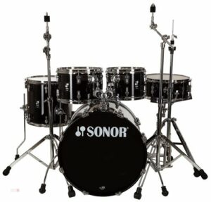 מערכת תופים 5 חלקים + אביזרים "20 SONOR AQ1 Studio Set Piano Black