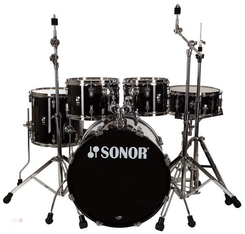 מערכת תופים 5 חלקים + אביזרים "20 SONOR AQ1 Studio Set Piano Black