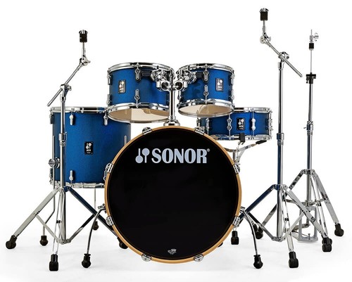 מערכת תופים 5 חלקים + אביזרים "22 SONOR AQ1 Stage Set Dark Blue Sprkle