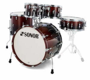 מערכת תופים 5 חלקים ללא אביזרים "20 SONOR AQ2 Studio Set Brown Fade