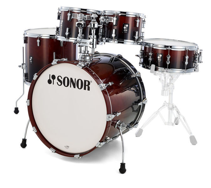 מערכת תופים 5 חלקים ללא אביזרים "20 SONOR AQ2 Studio Set Brown Fade