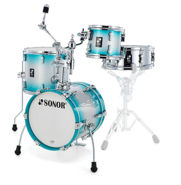 מערכת תופים 4 חלקים ללא אביזרים "14 SONOR AQ2 Martini Set ASB 17333 aqua silver burst