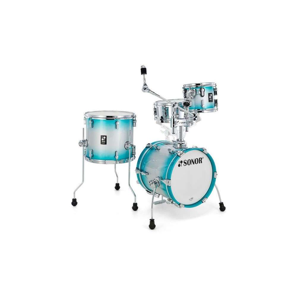 מערכת תופים 4 חלקים ללא אביזרים "14 SONOR AQ2 Martini Set ASB 17333 aqua silver burst — תמונה 3