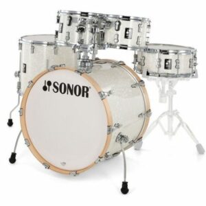 מערכת תופים 5 חלקים ללא אביזרים "22 SONOR AQ2 Stage Set WHP 17335 White Pearl