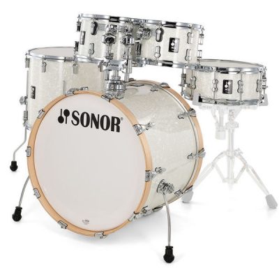 מערכת תופים 5 חלקים ללא אביזרים "22 SONOR AQ2 Stage Set WHP 17335 White Pearl