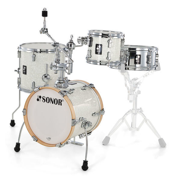 מערכת תופים 4 חלקים ללא אביזרים "16 SONOR AQ2 Safari Set WHP 17335 White Pearl