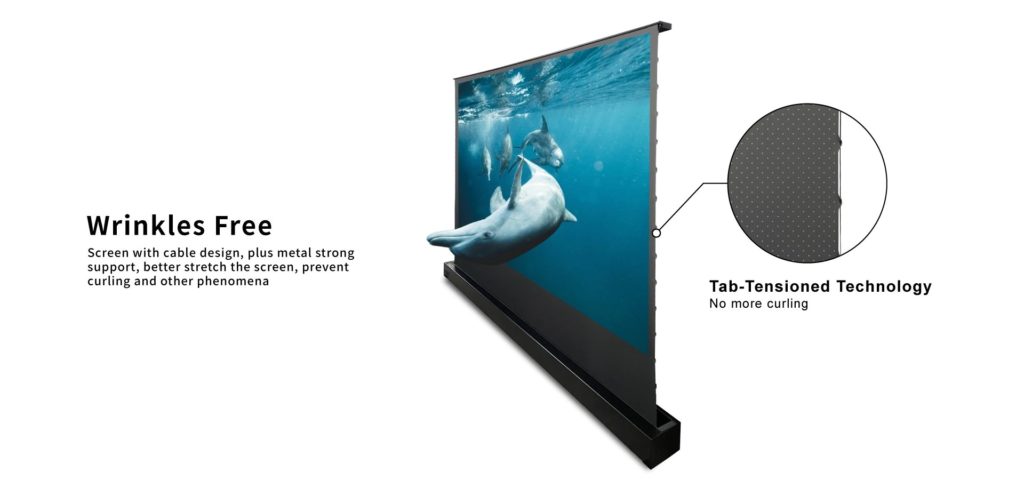 מסך הקרנה חשמלי מדפי למקרן לייזר Jeason Screen בגודל 100" PET Crystal-TPU 1.5Gain — תמונה 6
