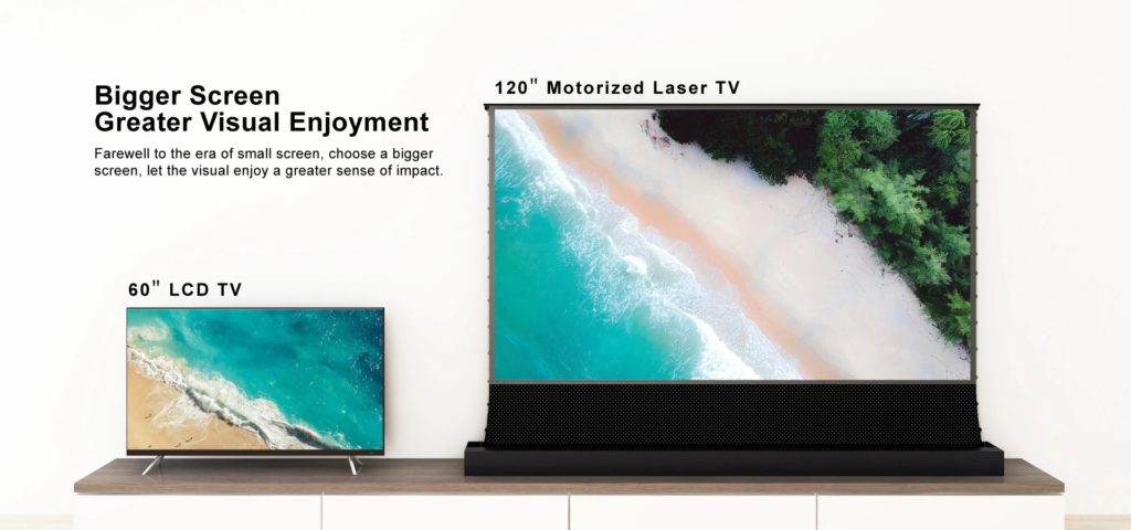 מסך הקרנה חשמלי מדפי למקרן לייזר Jeason Screen בגודל 100" PET Crystal-TPU 1.5Gain — תמונה 3