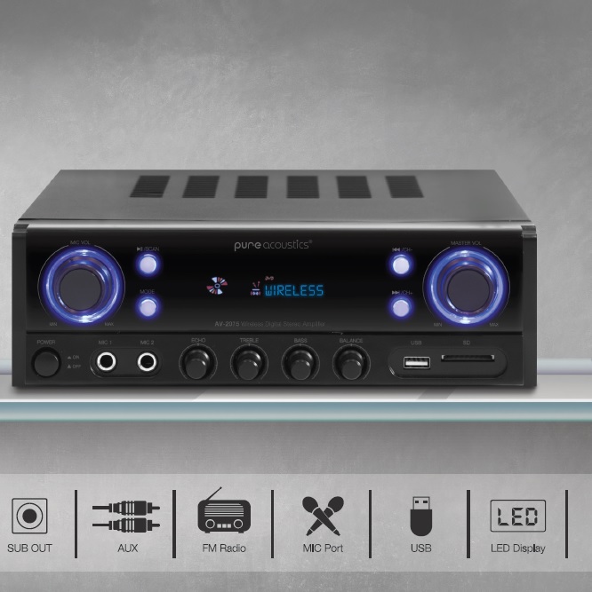 רסיבר בלוטוס קטן Pure Acoustics AV-2055 New