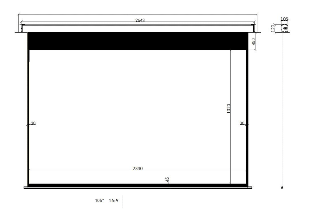 מסך הקרנה חשמלי שקוע תקרה 106" (16:9) Jeason Screen Blue-Diamond — תמונה 10