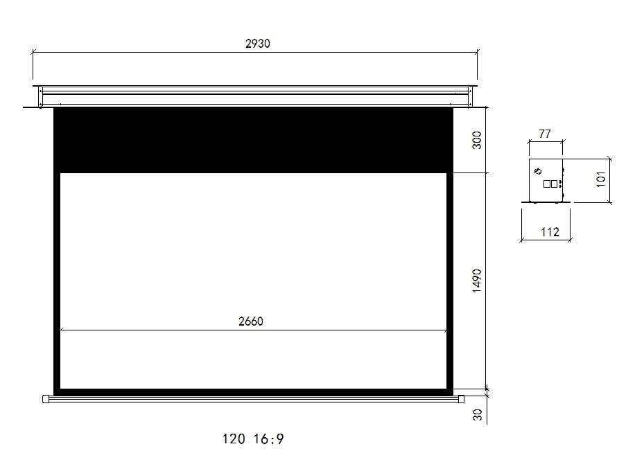 מסך הקרנה חשמלי שקוע תקרה 120" (16:9) Jeason Screen Blue-Diamond — תמונה 10