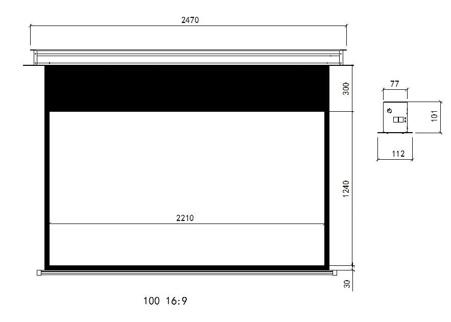 מסך הקרנה חשמלי שקוע תקרה 100" (16:9) Jeason Screen Blue-Diamond — תמונה 7
