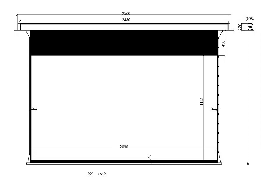מסך הקרנה חשמלי שקוע תקרה 92" (16:9) Jeason Screen Blue-Diamond — תמונה 10