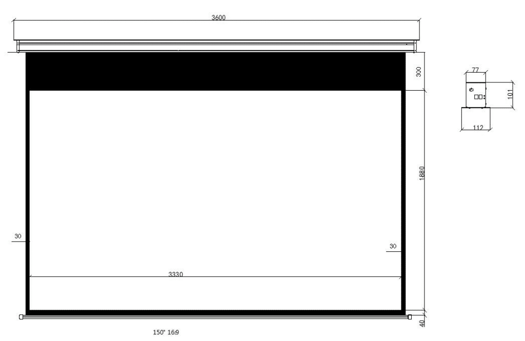 מסך הקרנה חשמלי שקוע תקרה 150″ (16:9) Jeason Screen Blue-Diamond — תמונה 10