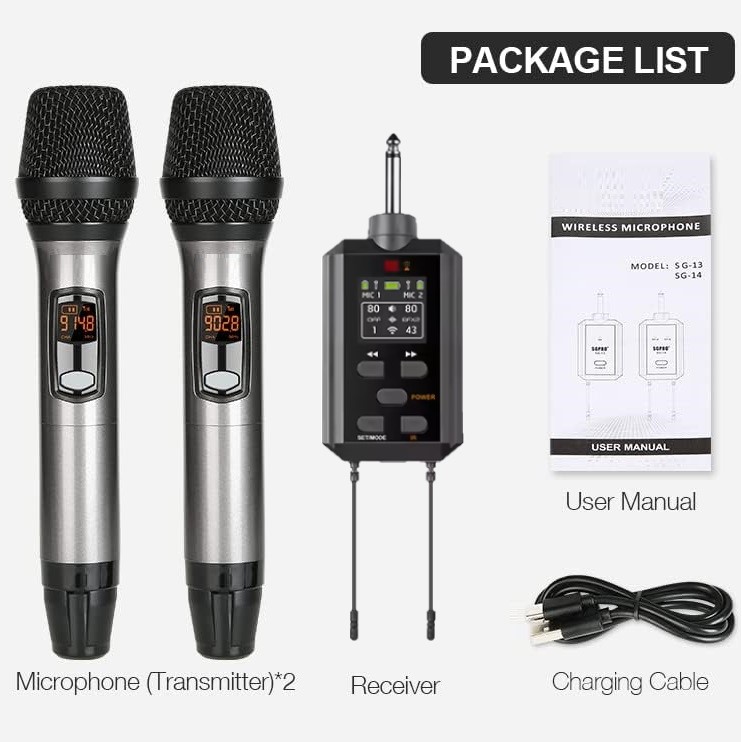 זוג מיקרופונים אלחוטיים מבית TRX Audio Airline 3 + אקו + רסיבר נטען — תמונה 5