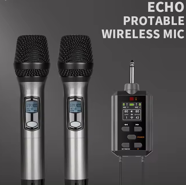 זוג מיקרופונים אלחוטיים מבית TRX Audio Airline 3 + אקו + רסיבר נטען — תמונה 3