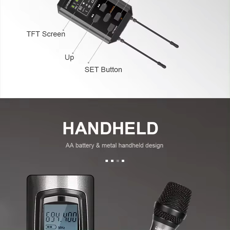 זוג מיקרופונים אלחוטיים מבית TRX Audio Airline 3 + אקו + רסיבר נטען — תמונה 2