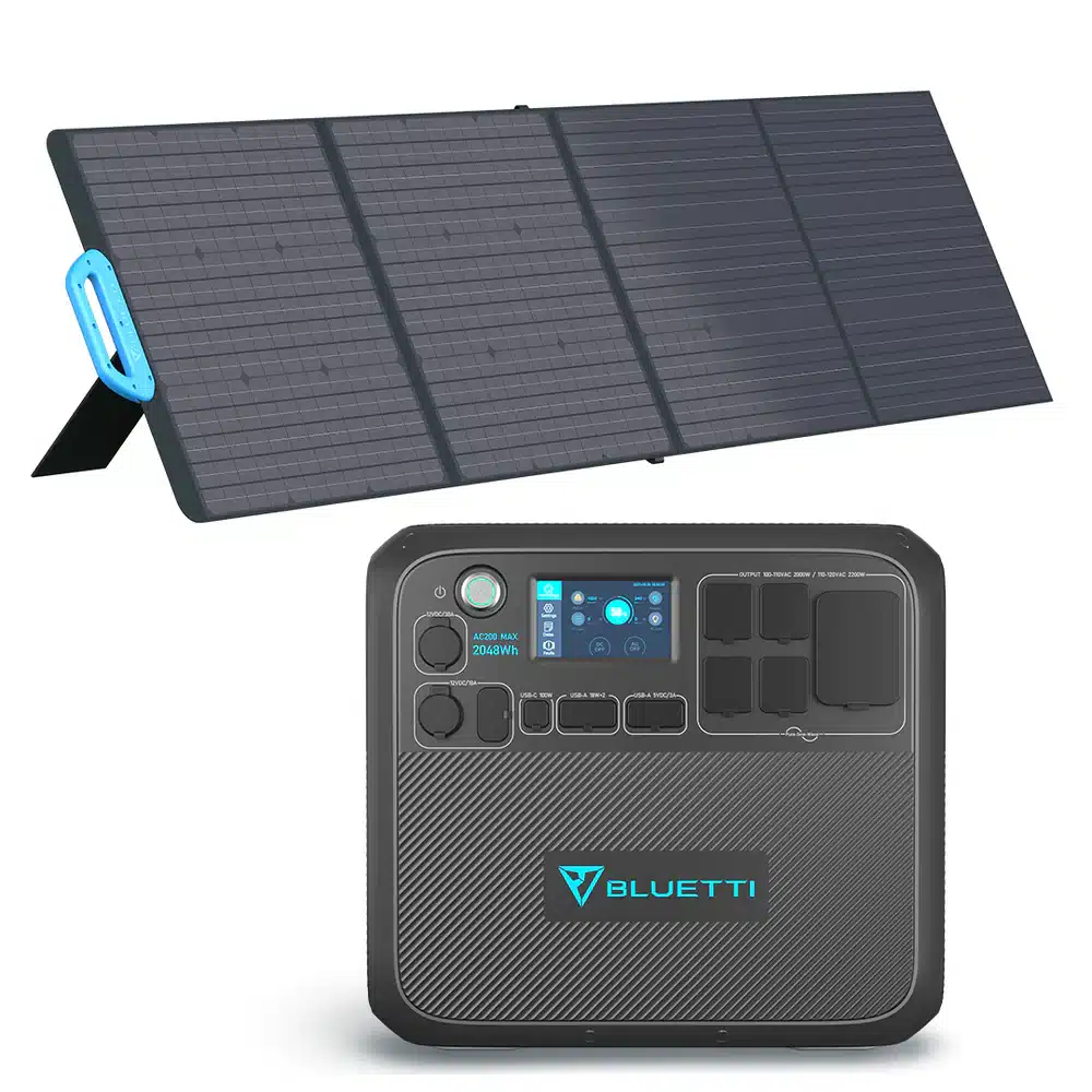 קיט BLUETTI Peak 2200 הכוללת : תחנת כח ניידת 2200W + פאנל סולארי 200W