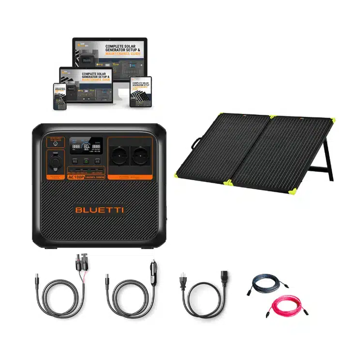 קיט BLUETTI Peak 1800 הכוללת : תחנת כח ניידת 1800W + פאנל סולארי 200W