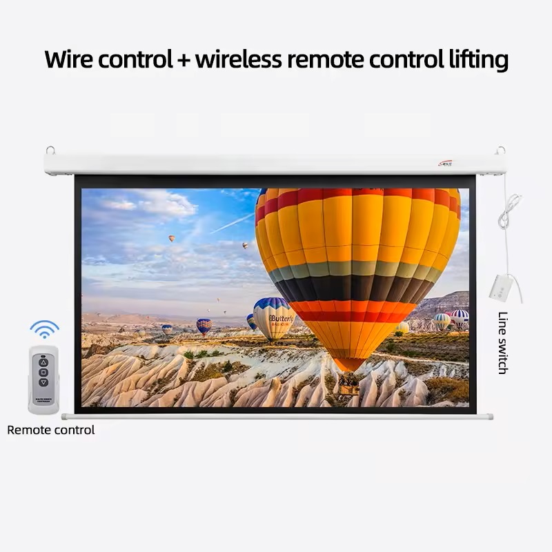 מסך הקרנה חשמלי 1.52 מטר Jeason Screen Blue Diamond — תמונה 3