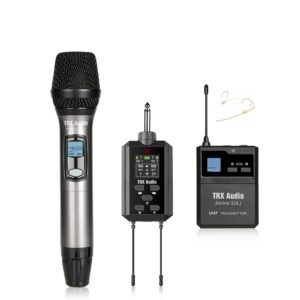 סט מיקרופון אלחוטי + מדונה אלחוטית (צבע גוף) TRX Audio Airline 3 + אקו + רסיבר נטען