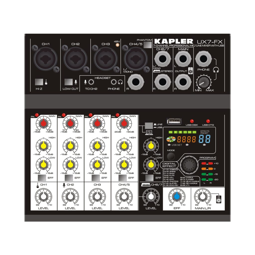 מיקסר Kapler UX7-FX +Bluetooth