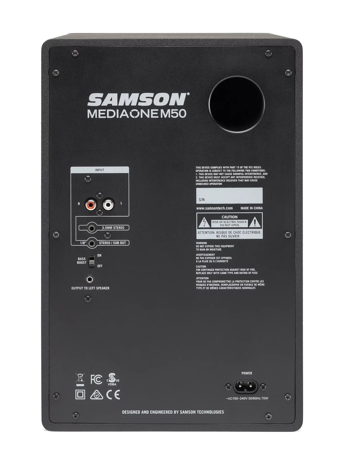 זוג מוניטורים לאולפן SAMSON MediaOne M50 Powered Studio Monitor — תמונה 3