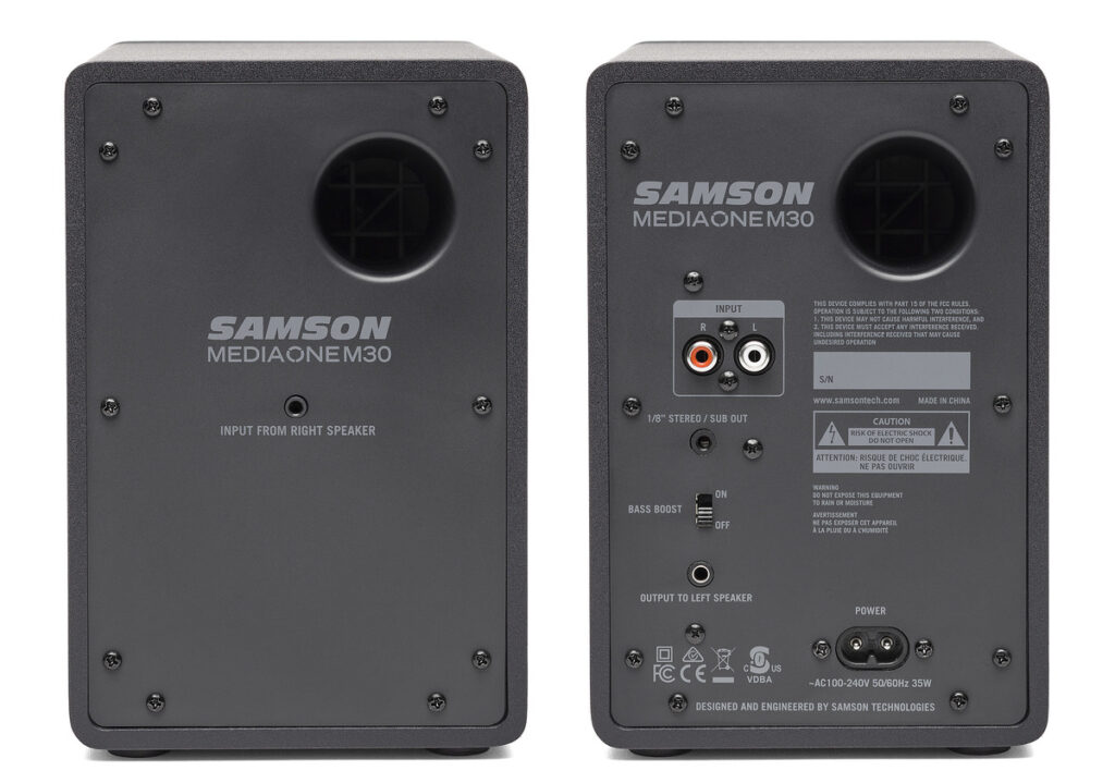 זוג מוניטורים לאולפן SAMSON MediaOne M30 Powered Studio Monitor — תמונה 2