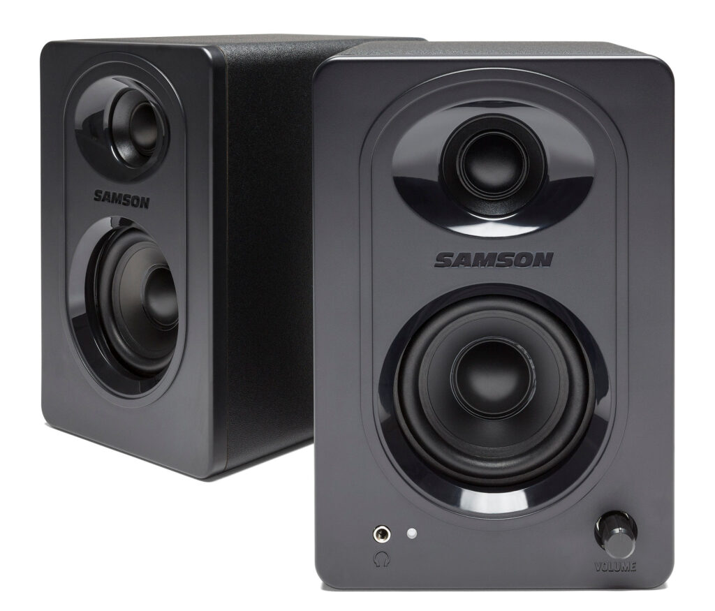 זוג מוניטורים לאולפן SAMSON MediaOne M30 Powered Studio Monitor