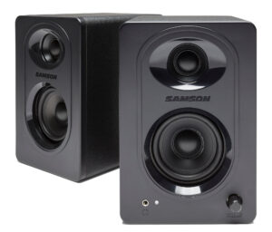 זוג מוניטורים לאולפן SAMSON MediaOne M30 Powered Studio Monitor