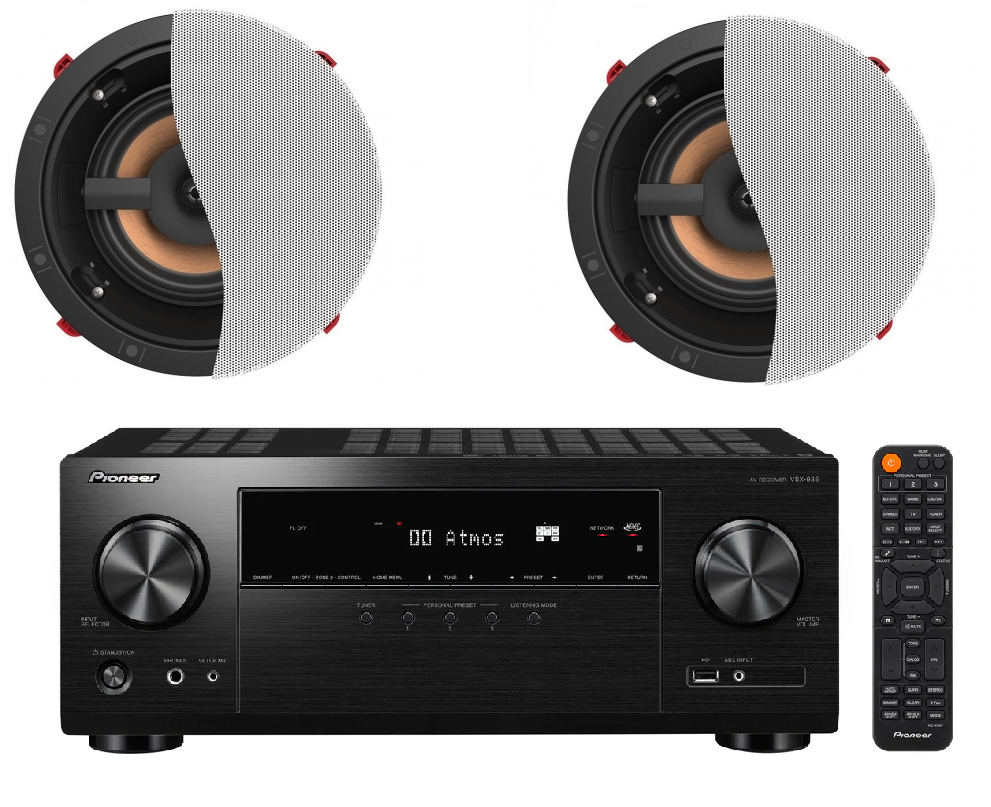 סט זוג רמקולים שקועים KLIPSCH ומגבר PIONEER