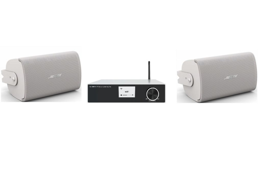 חבילת סאונד לגינה | Bose FreeSpaceFS2SE  לבן +  מגבר CL500