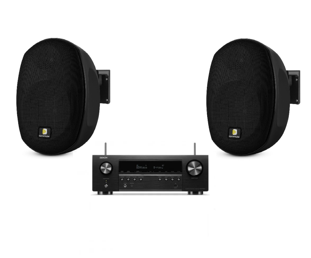 חבילת סאונד לגינה | אקסלנס 6″ Klark&Helmer+ מגברDenon AVR-X550BT