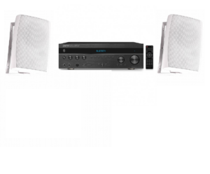 חבילת סאונד לגינה | 2 רמקולים מוגני מים OMEGA PICCOLO 6  + AV4000