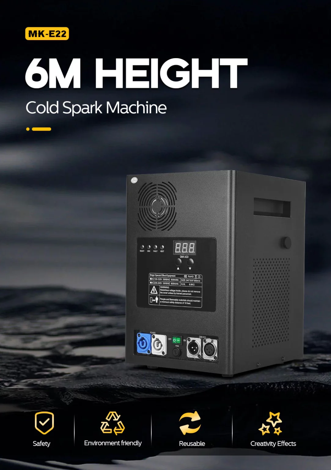 מכונת זיקוקים קרים MOKA SFX MK-E22 900W — תמונה 5