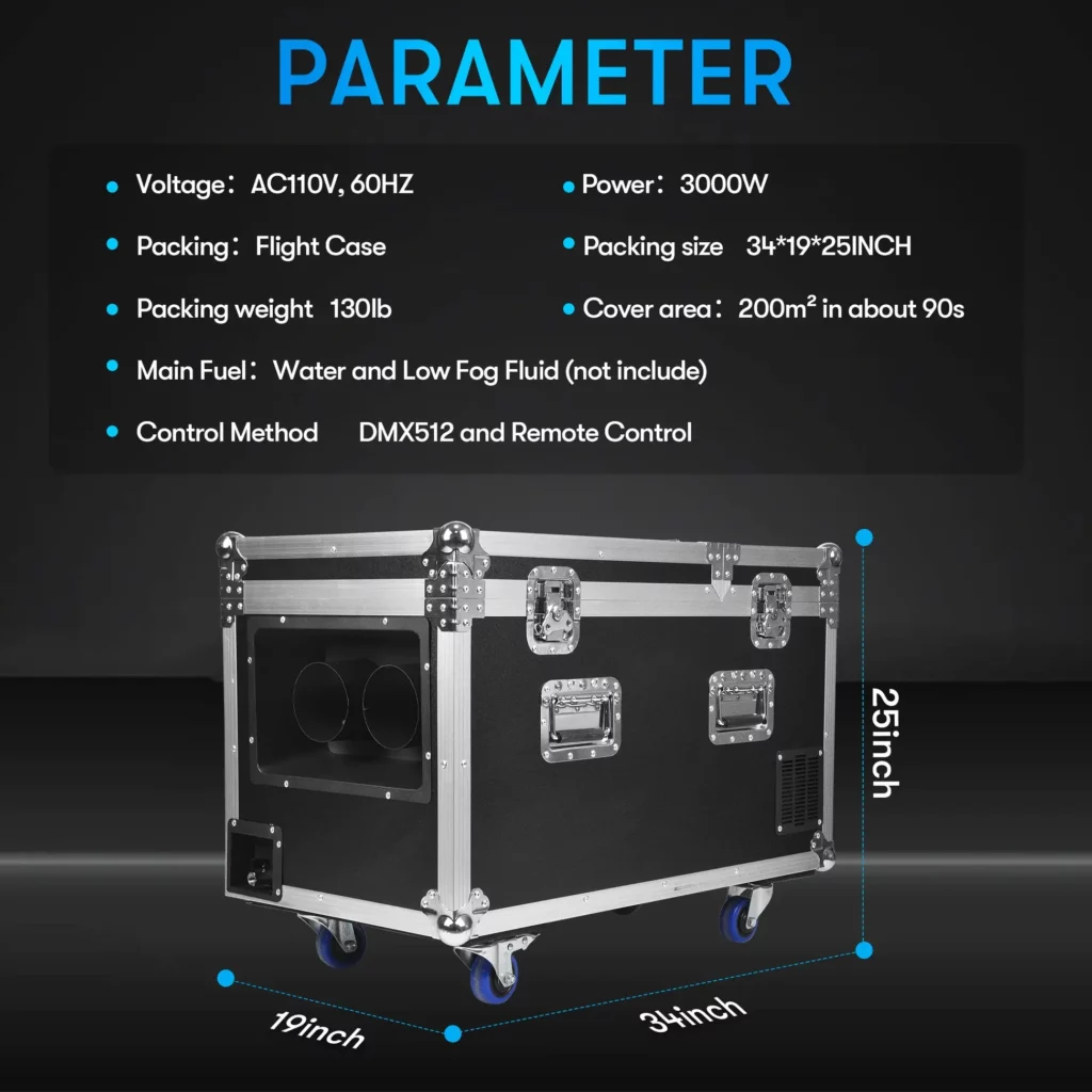 מכונת עשן כבד MOKA SFX MK-F18A 3000W DMX/Wireless Remote — תמונה 3