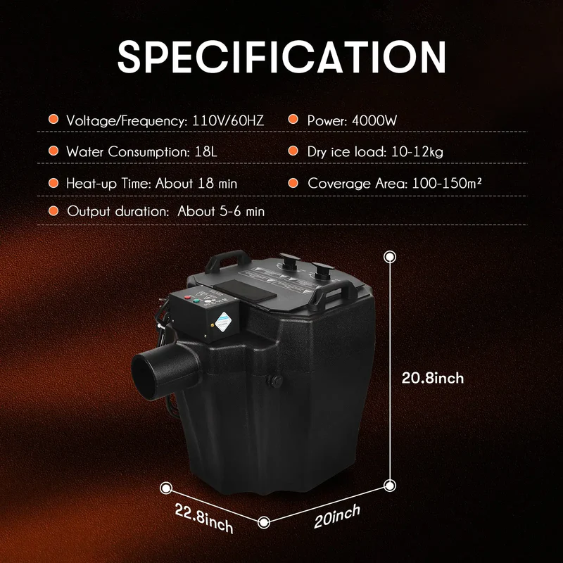 מכונת עשן כבד קרח יבש MOKA SFX MK-F12 6000W — תמונה 6