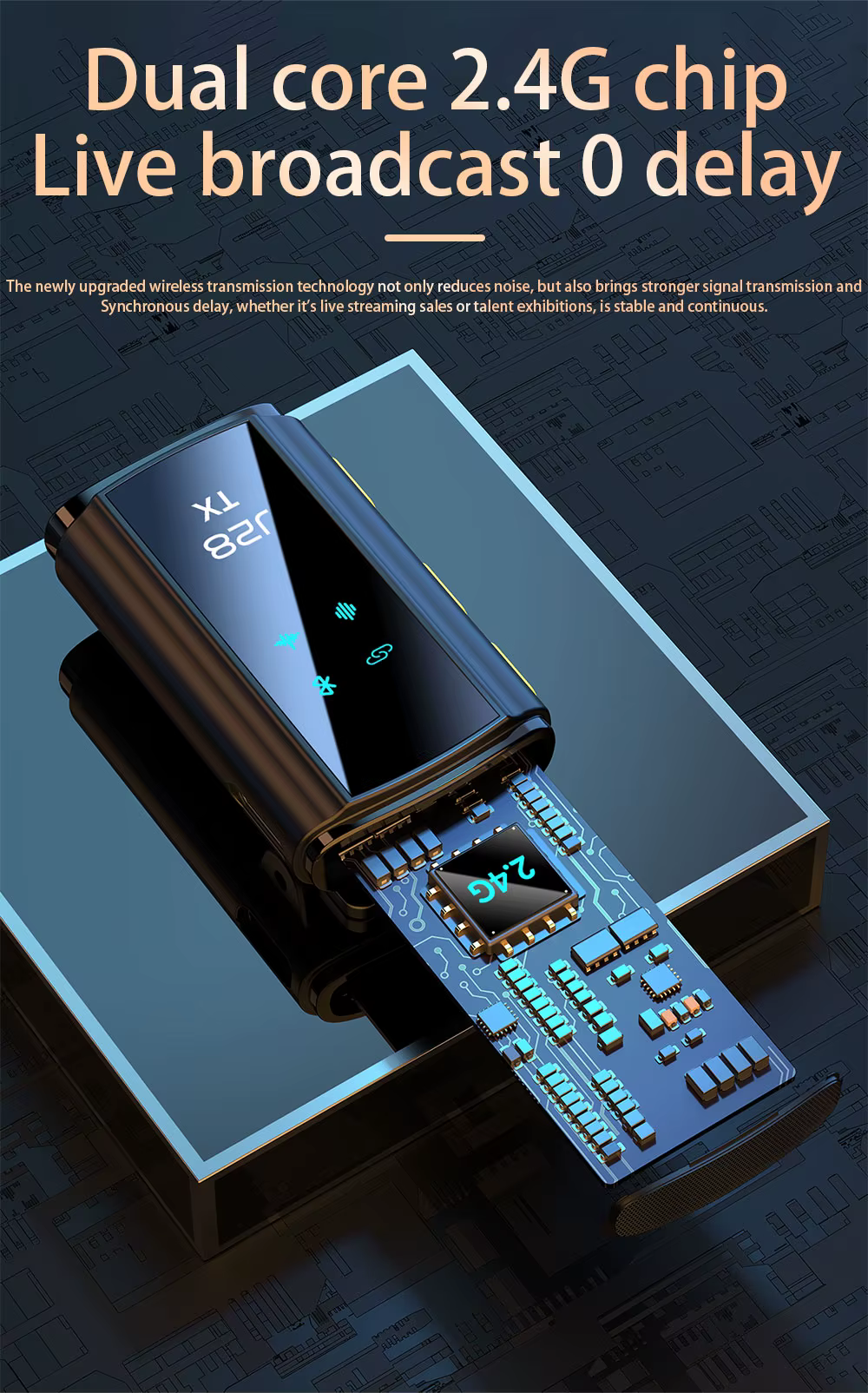 מיקרופון אלחוטי לסמארטפון SNGO S2 Pro — מיקרופון לריאיונות, מיקרופון לטלפון, מיקרופון דש אלחוטי לסמארטפון