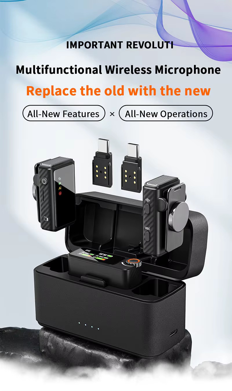סט מיקרופונים אלחוטיים מקצועיים X4 Pro מבית FLX — תמונה 8