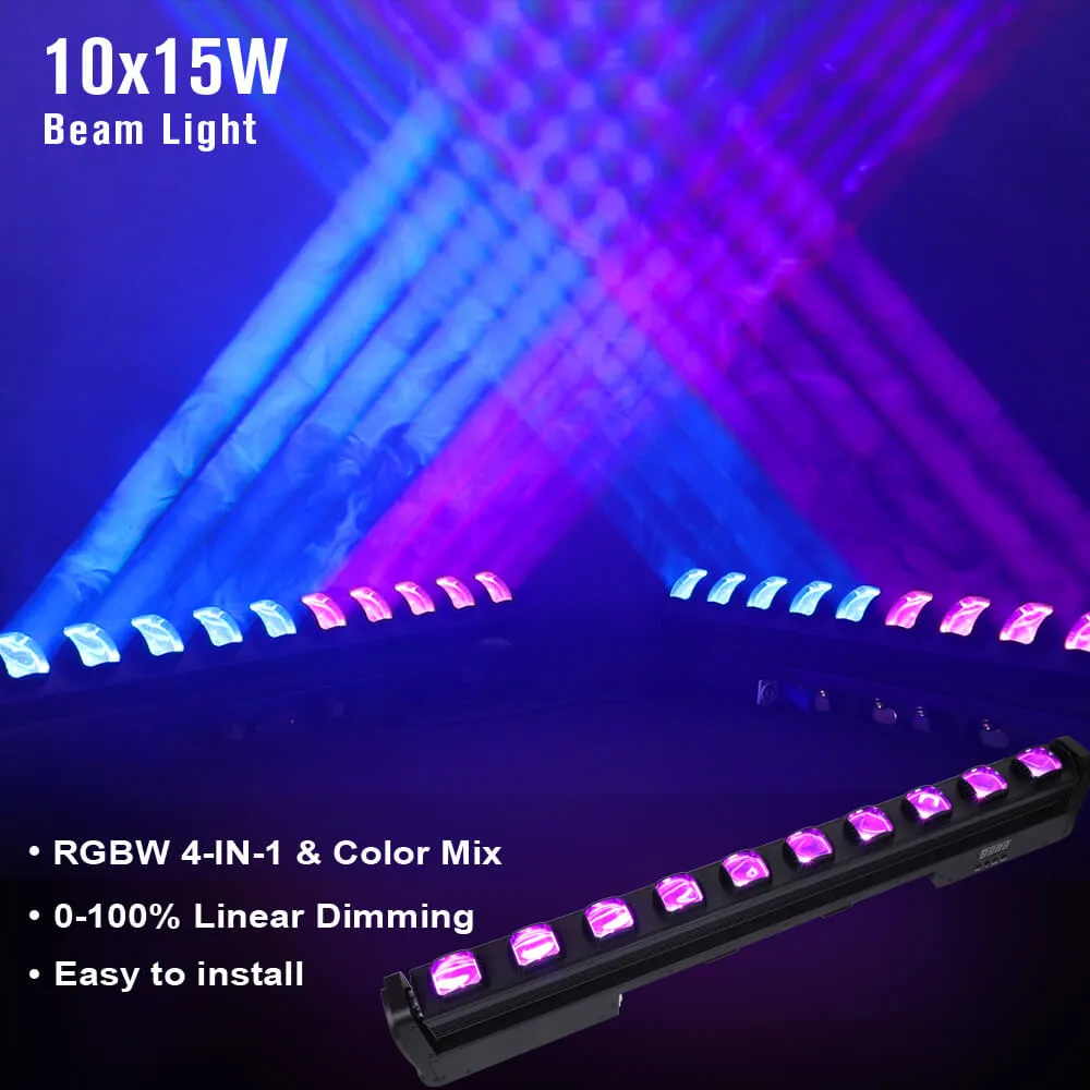 פס תאורה L101510x15W (RGBW 4-in-1) Moving Head Light — תמונה 3