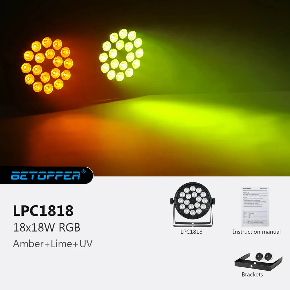 פנס שטיפה (LPC1818 (18*8 6 in 1 RGB+lime+UV+Amber — תמונה 3