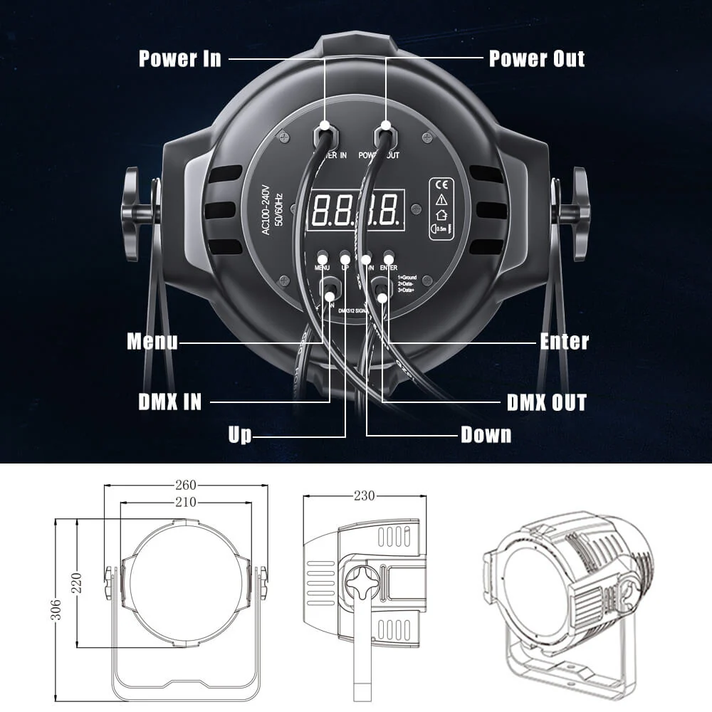 פנס LPC010N (54*4w 4in1) Par Can — תמונה 5